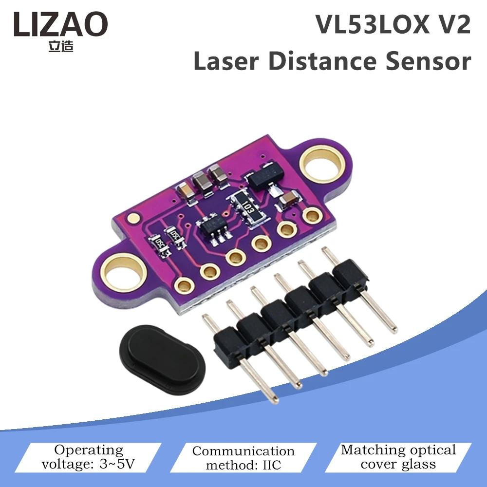 VL53L0X V2 ToF Laser Ranging Sensor Module High Precision I2C Communication With Protective Cover For Arduino Obstacle Avoidance