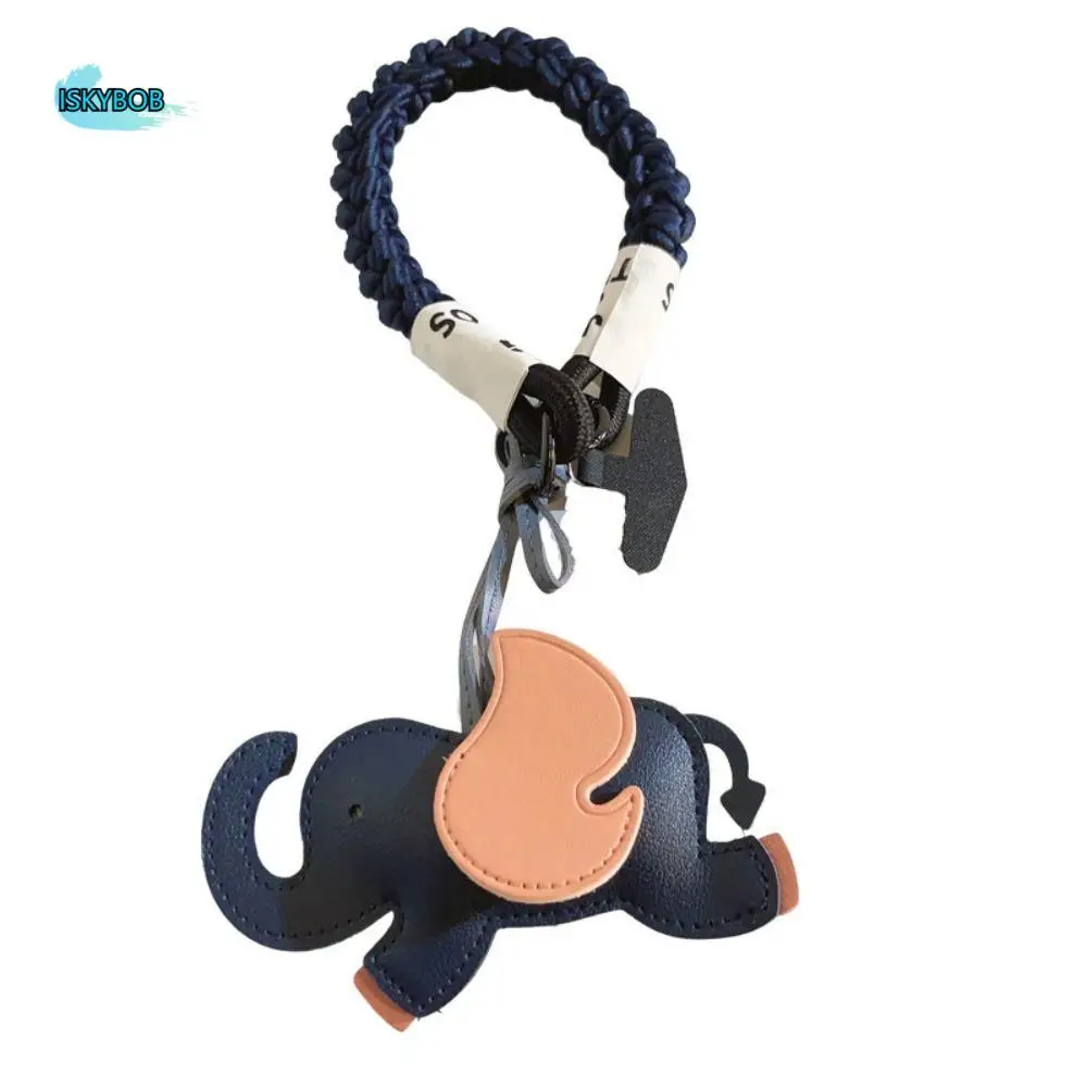 

Trendy PU Leather Elephant Keychain Animal Pendant Animal Leather Keychain Flying Wings Cartoon Bag Charm For Women