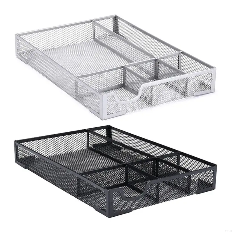 Y5LB Ventilated Multiple Functional Metal Tray For Desk Organization Utensils Writing Materials Storage