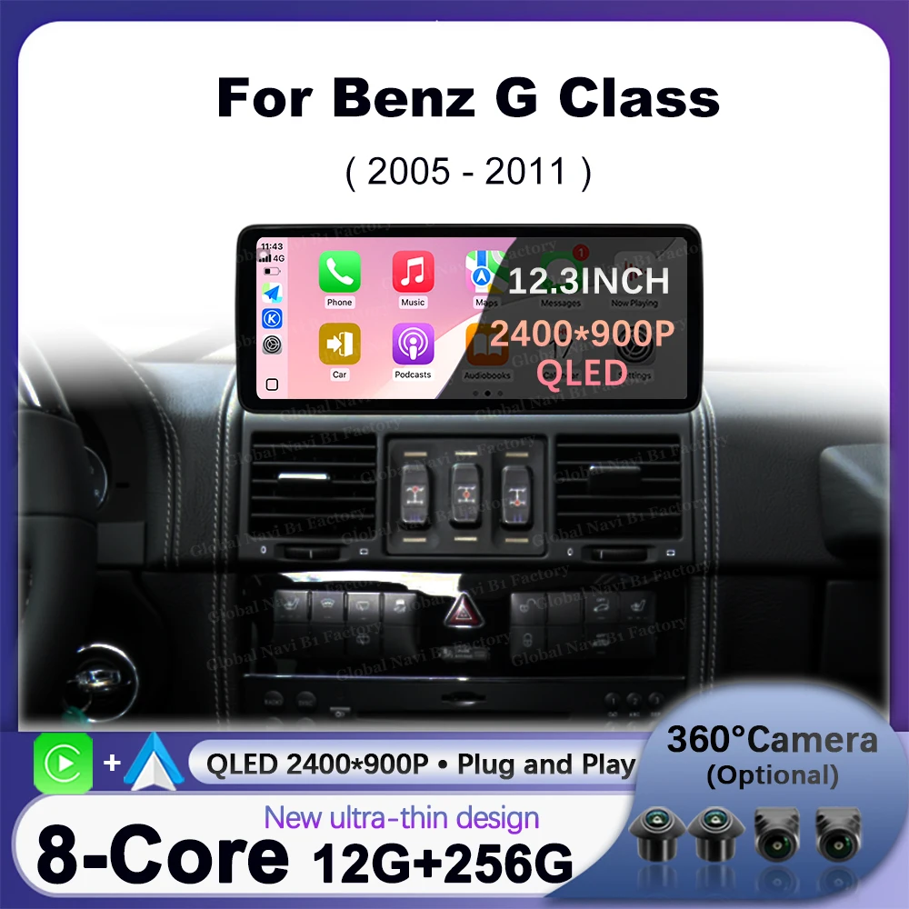 

Wireless CarPlay Android System For Benz G Class G500 G55 W461 W463 2005-2011 Car Radio Multimedia Navigation GPS DSP Stereo BT