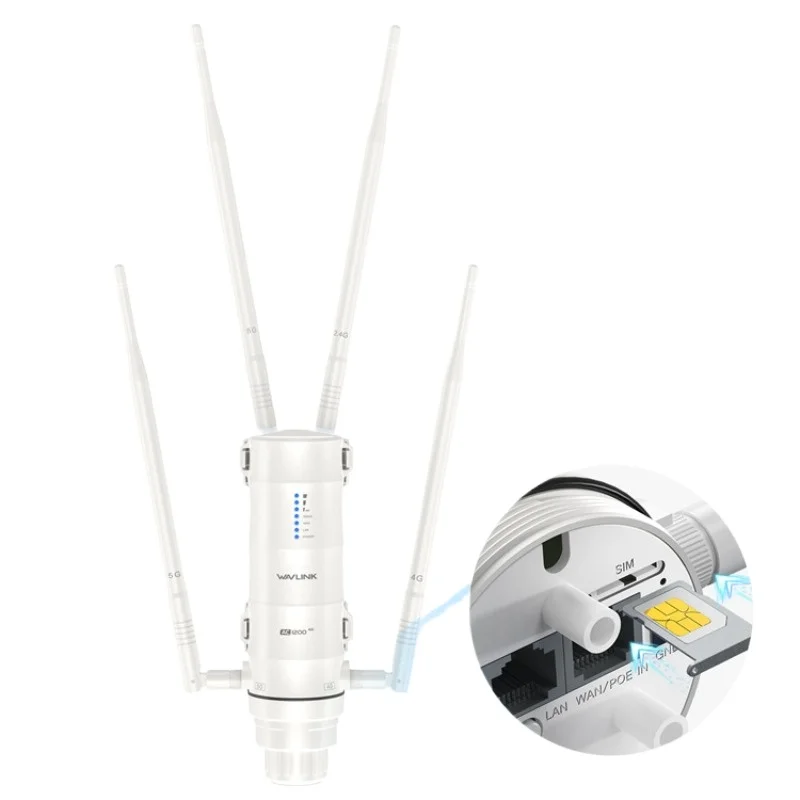 

1200 High Power Wi-Fi Outdoor 4G LTE Wi-Fi Router 572HE4 supports SIM card insertion