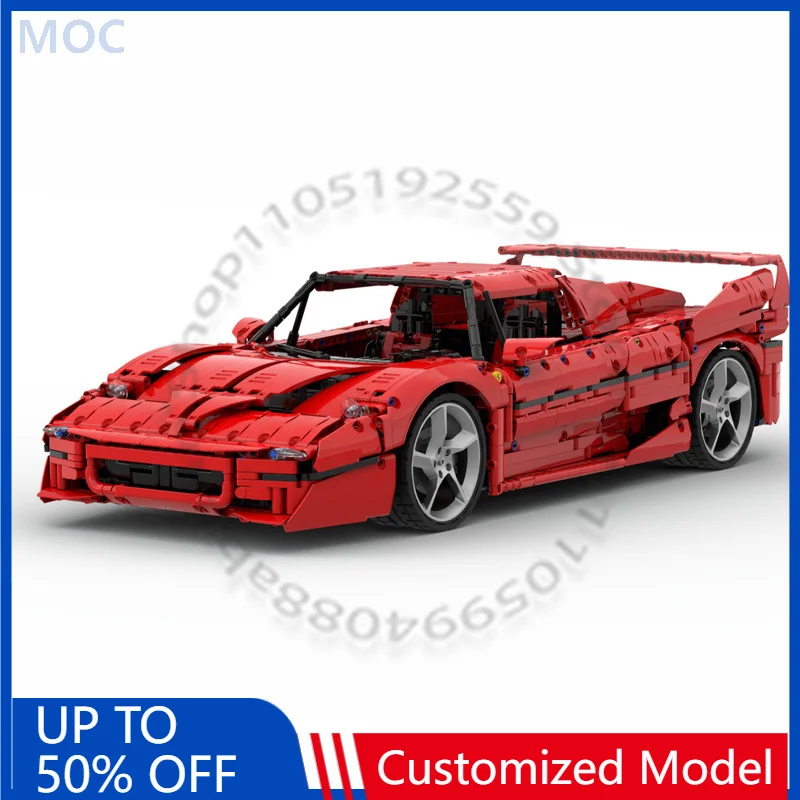 

2678 деталей, спортивный автомобиль Ferrari F50, масштаб 1:8, модульный конструктор MOC, развивающая модель, популярная игрушка для самостоятельной сборки, подарок на праздник