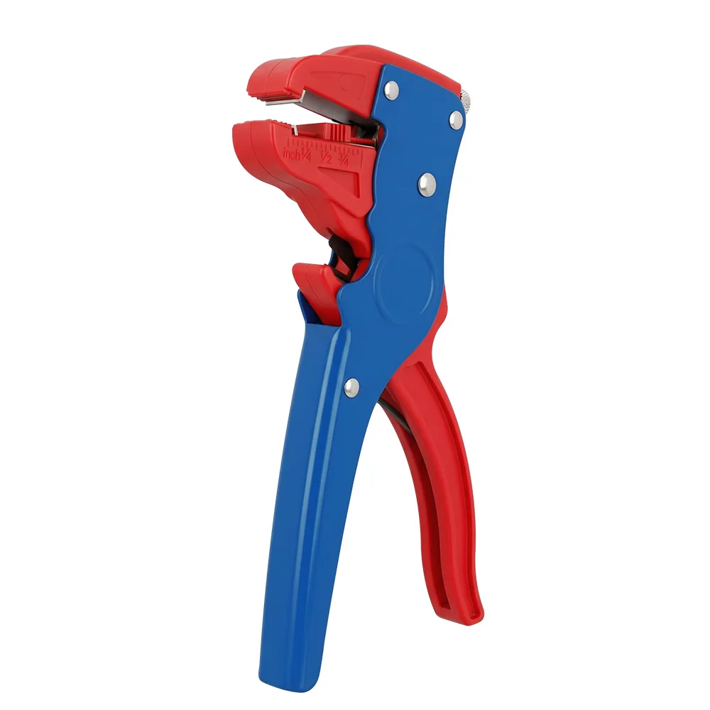 Multi-function Electrician Pliers: Auto Wire Stripper (0.2-6mm), Flatwire Cutter, Crimping Tool with Length Adjustment for Termi
