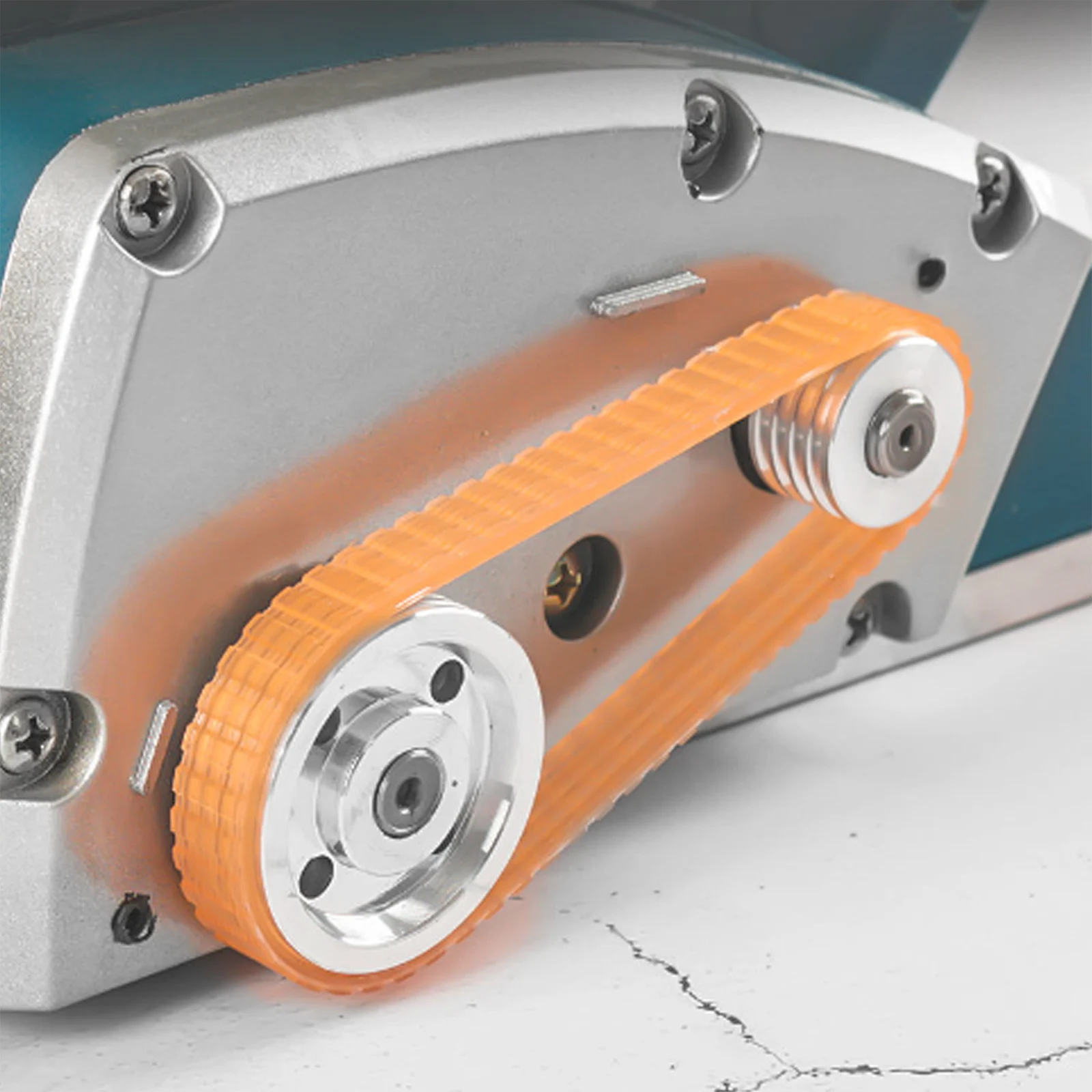 2pcs Drive Belt Set for Woodworking Electric Planer 1911B Model Made from PU Material with Heat Reducing Double Cog Design