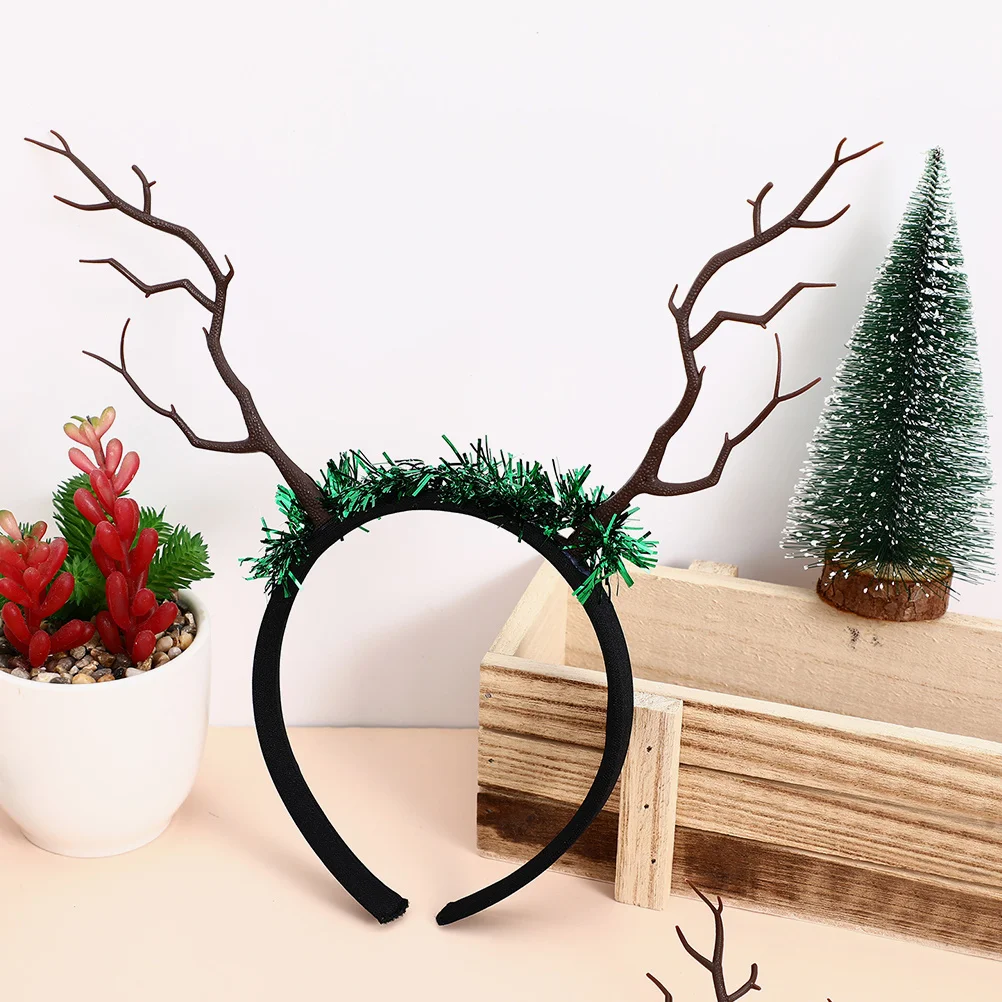 

16pcs Christmas Reindeer Antlers Headband Lightweight Resin Plastic Branches For Holiday Party Family Gathering Diy Antler
