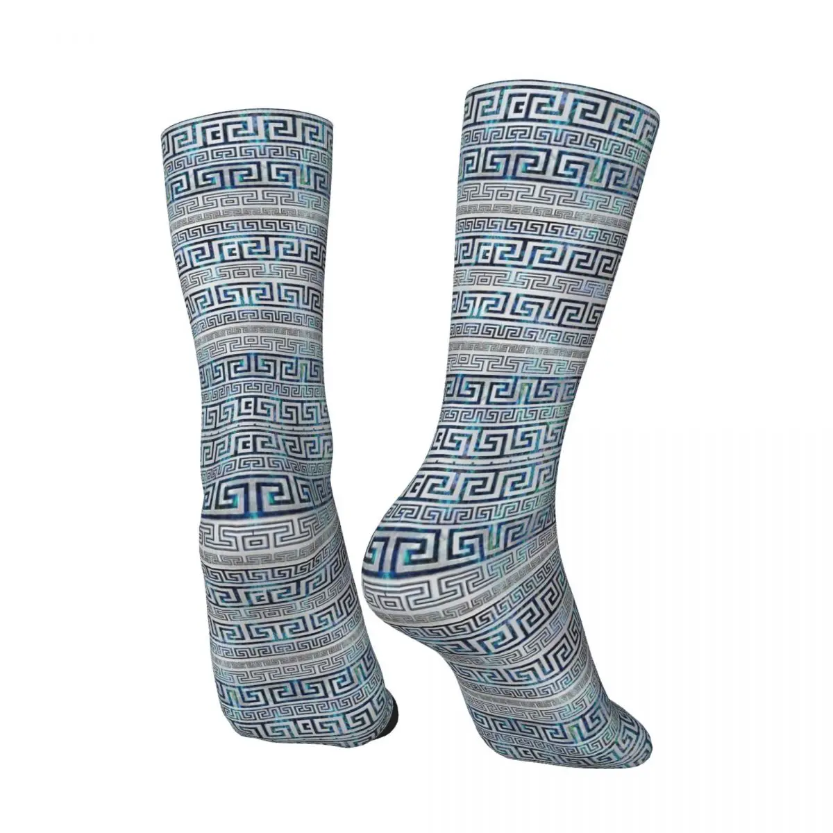 Greek Meander Pattern Greek Key Ornament Socks Autumn Stockings Novelty Couple Comfortable Socks Outdoor Sports Anti Slip Socks