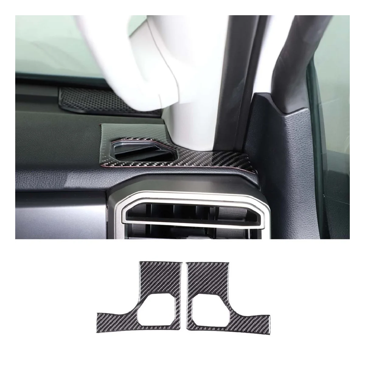 For2022-2023 Instrument Panel Air Outlet Sticker Real Carbon Fiber Soft