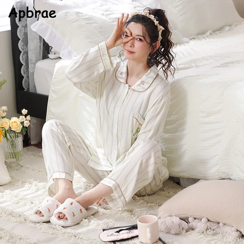 New Pajamas Autumn Winter Faux Cotton Sleepwear Long Sleeves Cardigan Pijamas Lapel Women Pyjamas Strawberry Print Loungewear