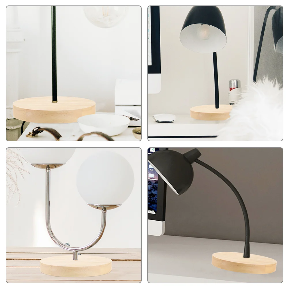 Table Lamp Solid Wood Base E27 E14 Chassis DIY Post Log Round Creative Lighting (diameter 100mm) Desktop Display Glass Wooden