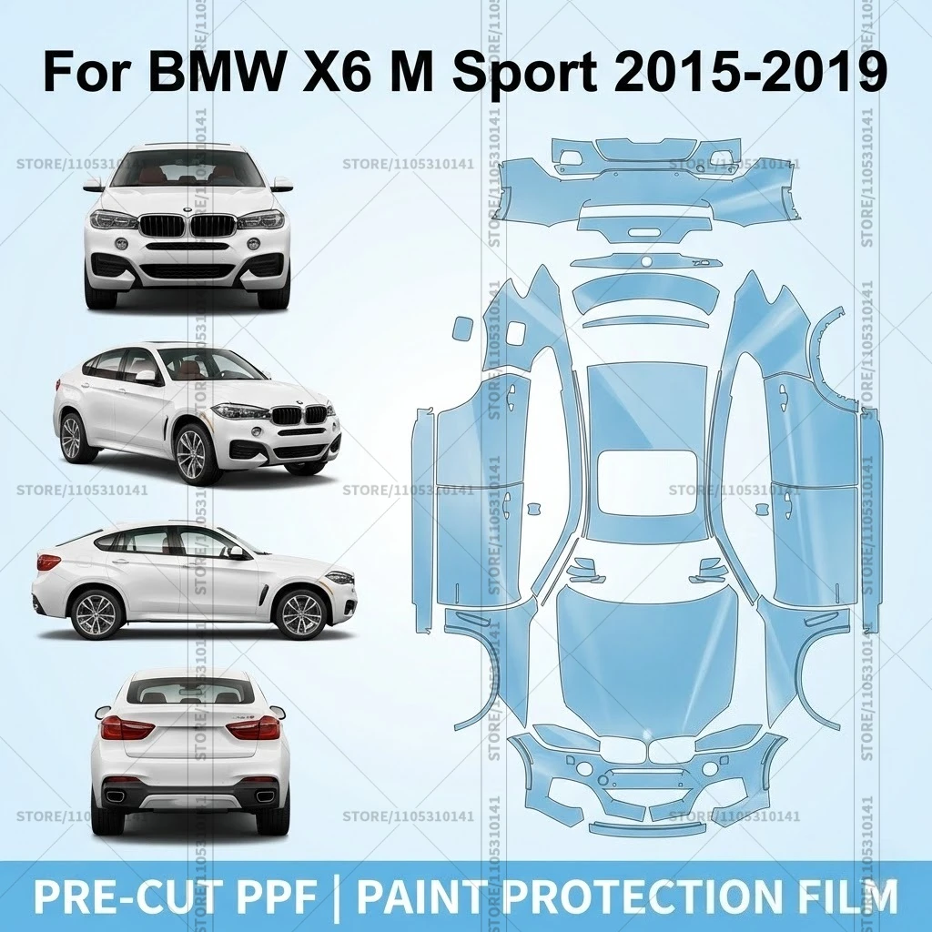 

For BMW X6 M Sport 2015-2019 Pre-Cut Paint Protection Film PPF Transparent Car Film Professional Automotive PPF Full Vehicle
