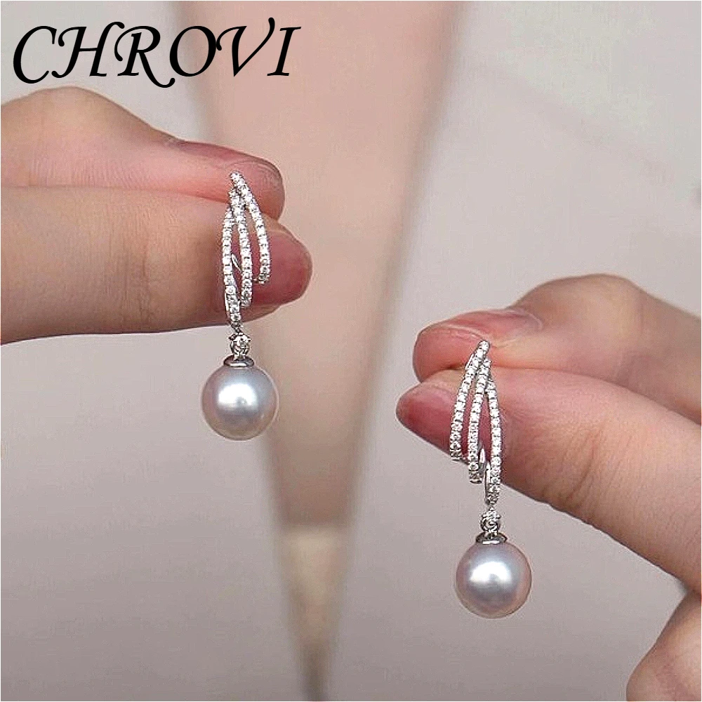 Super Divine 925 pure silver designed pearl earrings - sweet earrings, gentle ear studs, women's full diamond tassel accessories