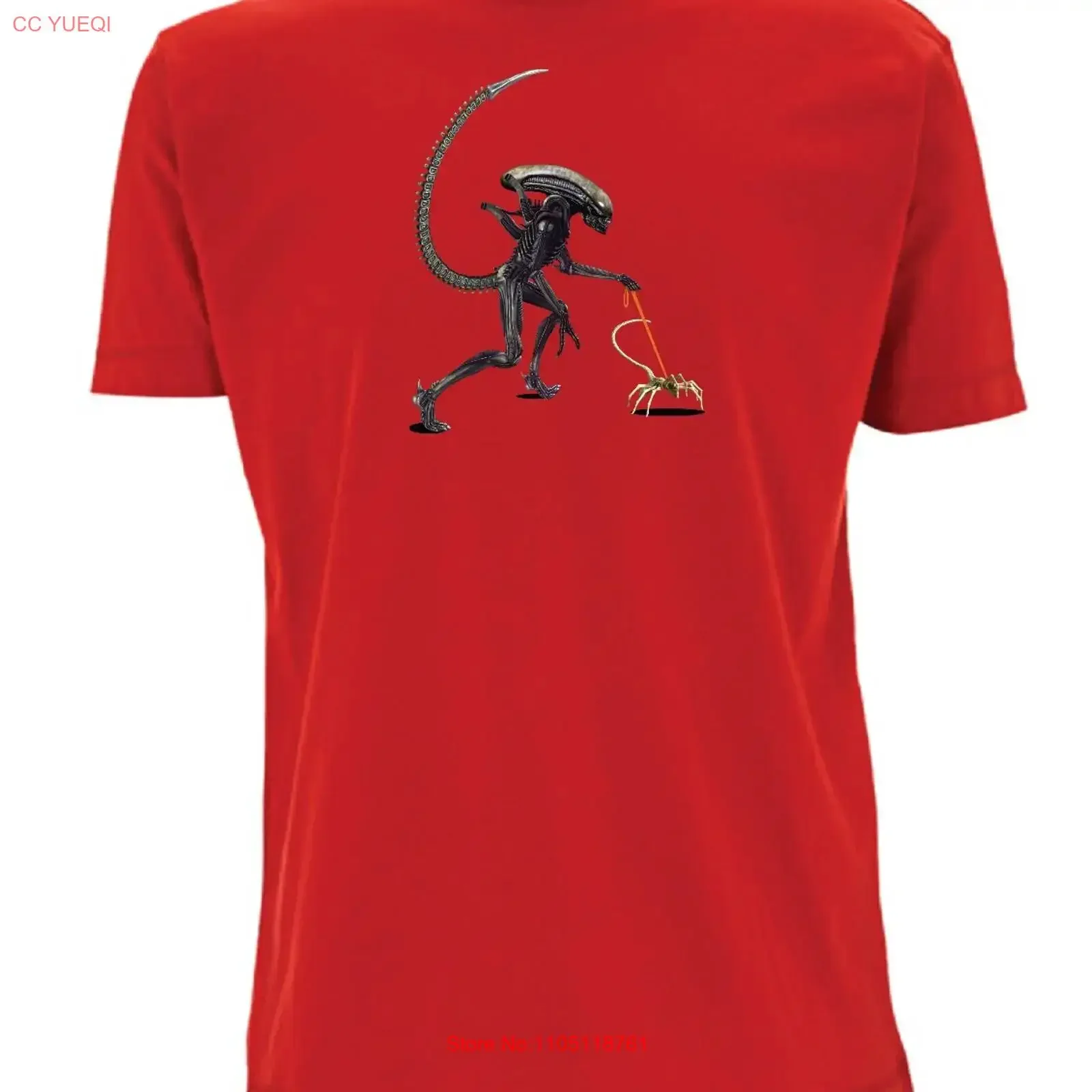 Alien Dog Walker T Shirt Aliens Face Hugger Extra terrestrial Dogs Walking Walk vintage Washed fashion graphic homme Soft