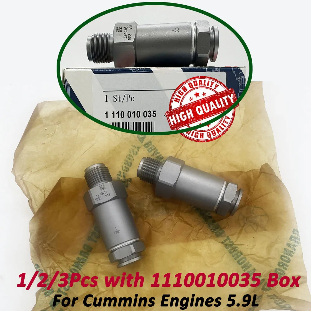 1/2/3PCS High Quality 1110010035 1 110 010 035 Fuel Common Rail Pressure Relief Limiter Valve For Iveco Cummins 5.9L