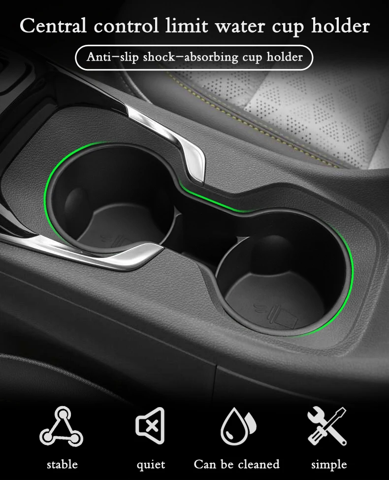 Smabee für Chevy Chevrolet Bolt EUV/EV 2022-2024 Getränkehalter Aufbewahrungsbox TPE Stoßdämpfende Mittelarmlehne Getränkeablage Zubehör – Detail 1