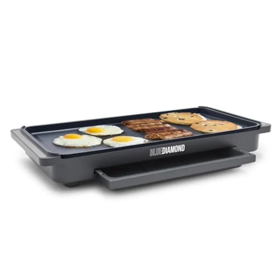 20" x 10.5" Extra Large, Healthy Ceramic Nonstick Surface, Non-Toxic PFAS-Free, Temperature Control, Family Friendly, Removable