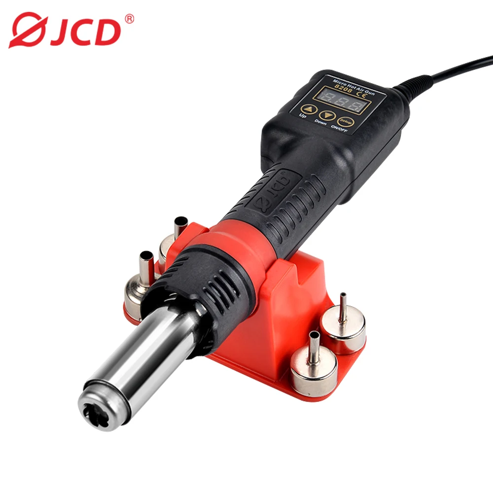 JCD Portable Integrated Hot Air Gun 8208 Adjustable Temperature 750W LED Display Mobile Phone Repair Hot Air Gun Solder iron set