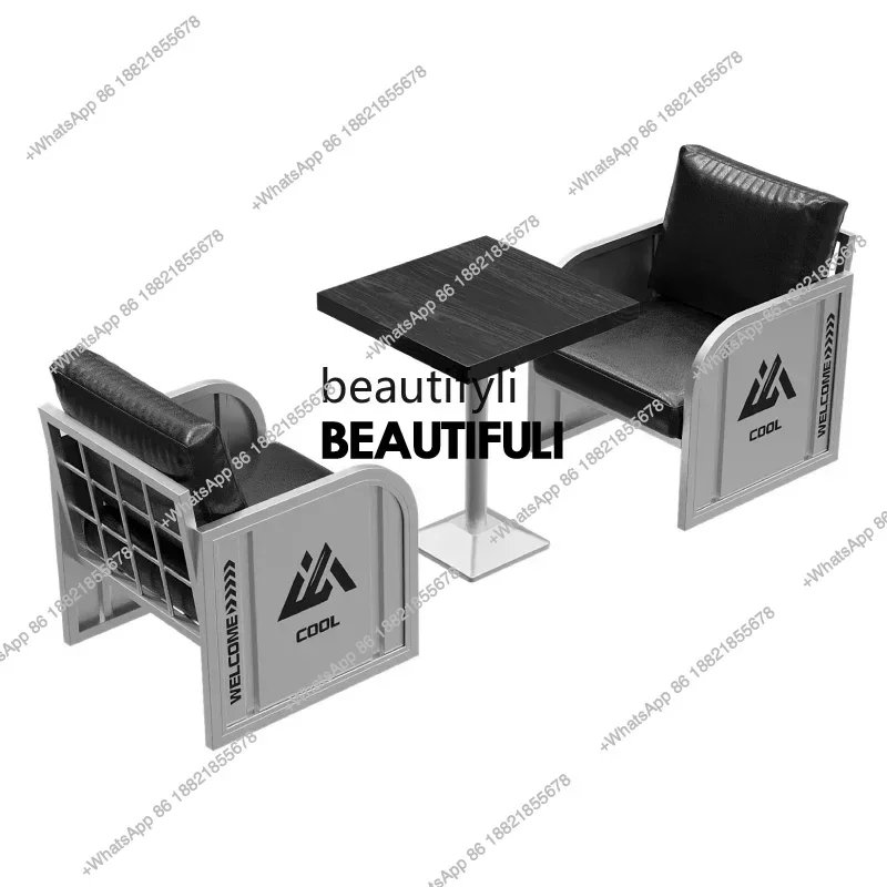 ss 8617 Industrial style booth sofa milk tea shop cafe gym commercial music bar table and chair combination