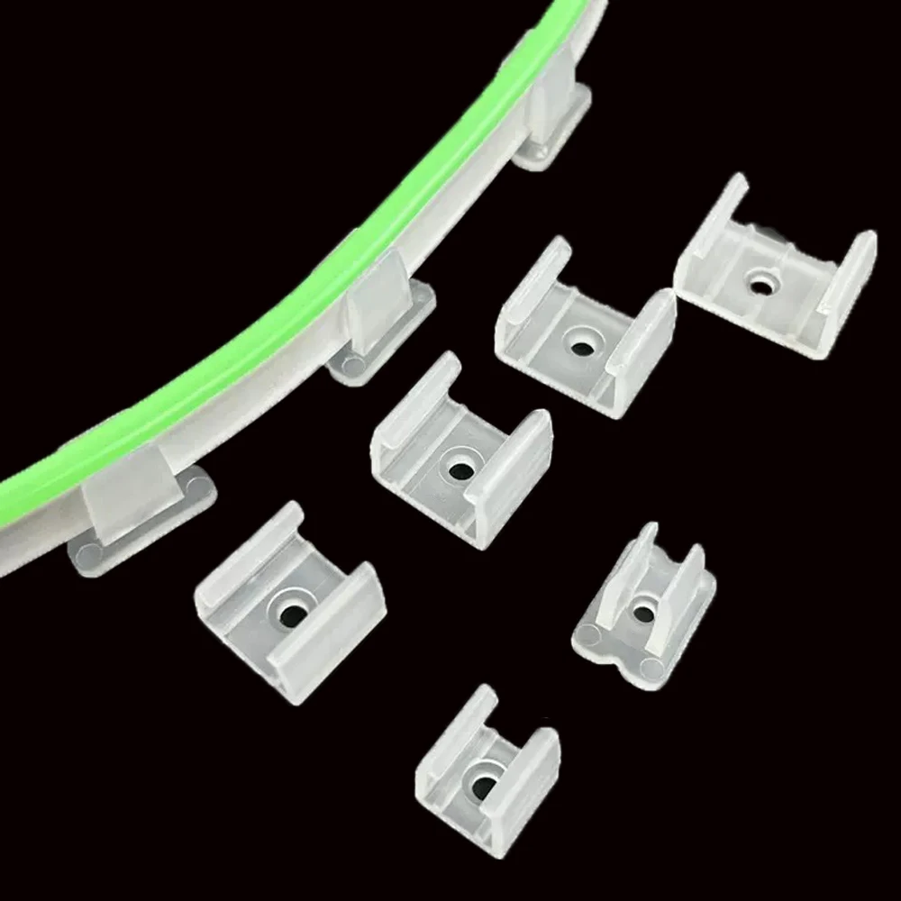 6MM 8MM 12MM LED Strip Fix Clips Holder Connector Accessories For Fixing 110V 2835 Neon Light 220V Flexible COB Plastic Buckle