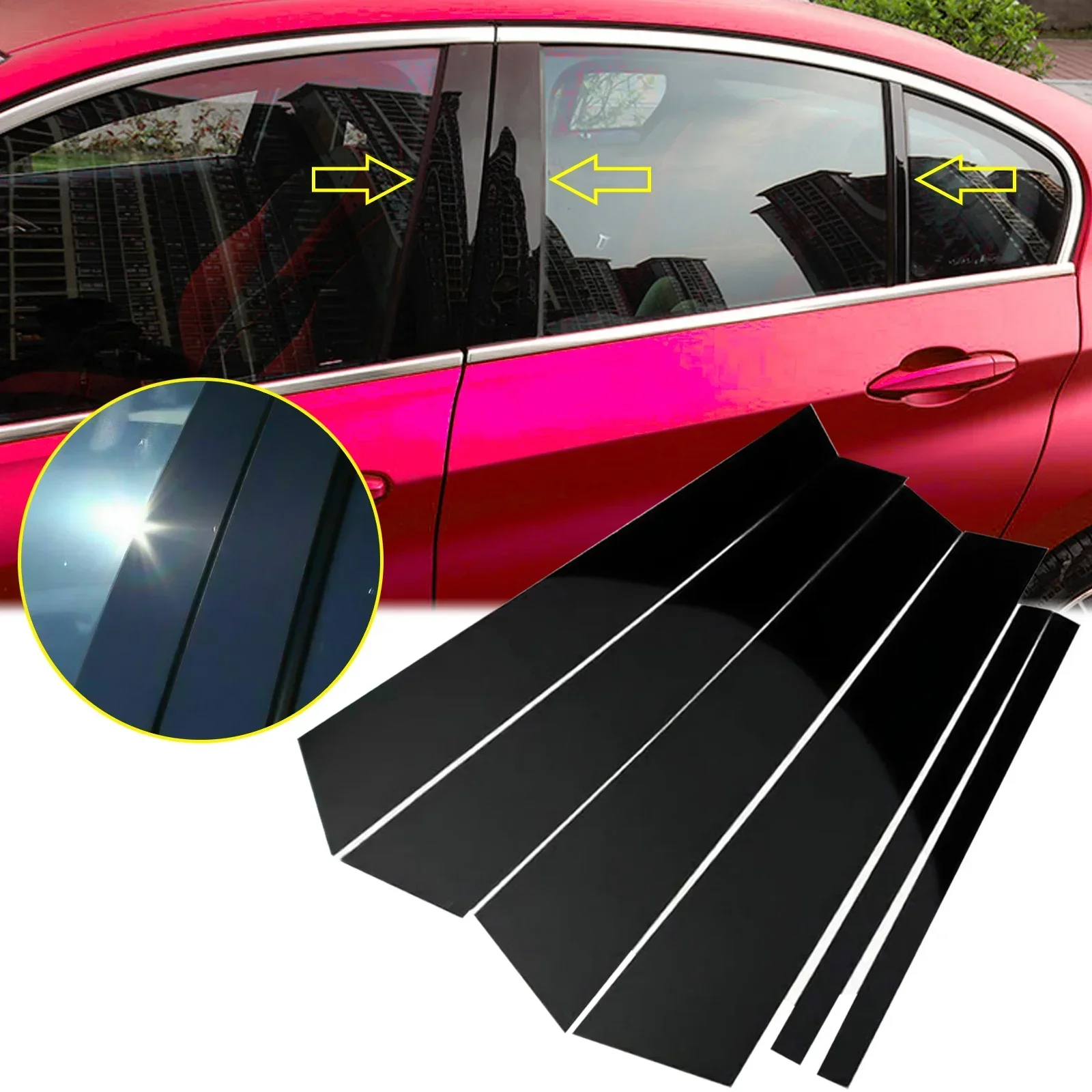 

Накладка на стойку двери/окна цвета «черный рояль» для BMW 5 серии 528i 530i 535i 550i F10 2011-2017 2013 2014 2015 2016