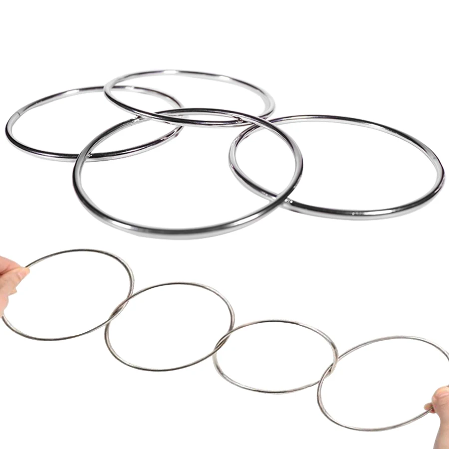 4 pz/set Anelli di Potere Magiche Decrittografia Circolare in Metallo Classica Palcoscenico Magico Strada Primo Piano Magico Puntelli per Prestazioni per Feste in Famiglia