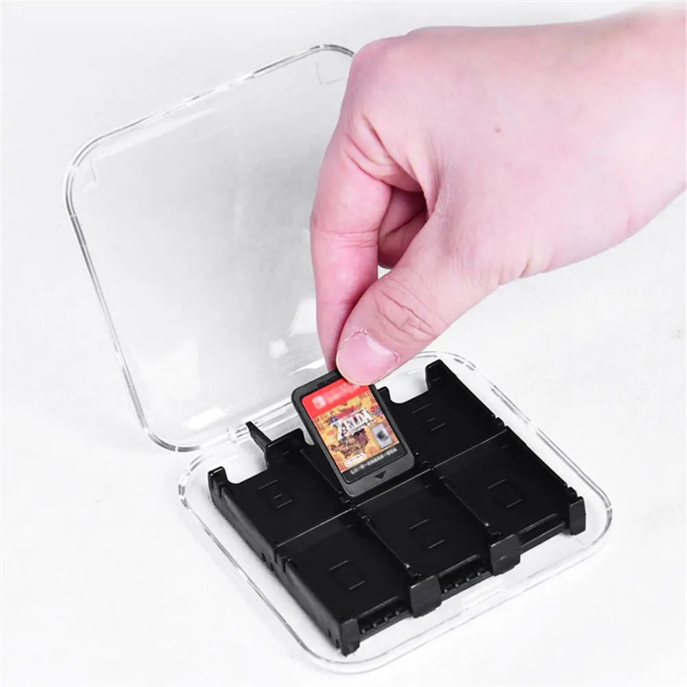 New Box Anti-lost Rope Clear 12 Game Cartridges Game Card Case Storage Holder For Nintendo Switch