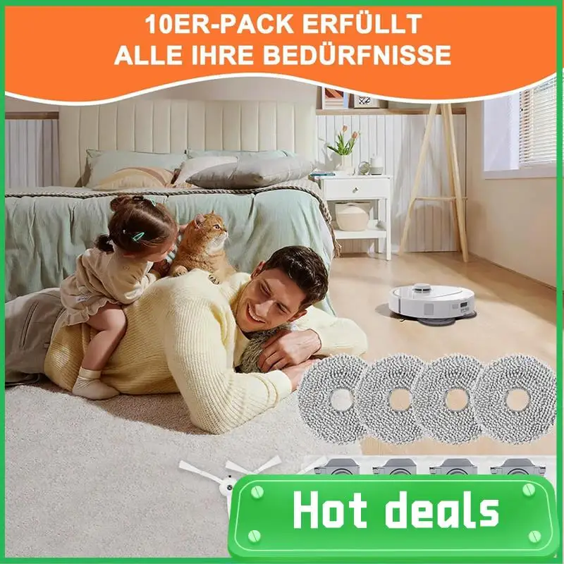 

A18Z-For Roborock Q Revo P10 Robot Vacuum Cleaner Side Brush Mop Cloth Dust Bags Parts Accessories