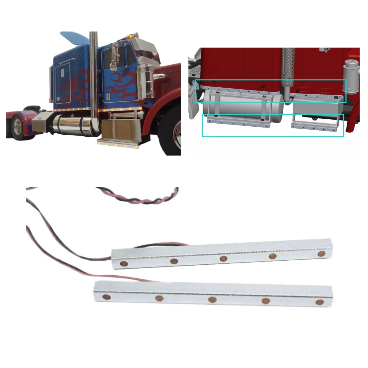 

8 Side Light Strips for Tamiya 1/14 RC Truck King Hauler 56301 Upgrade Accessories