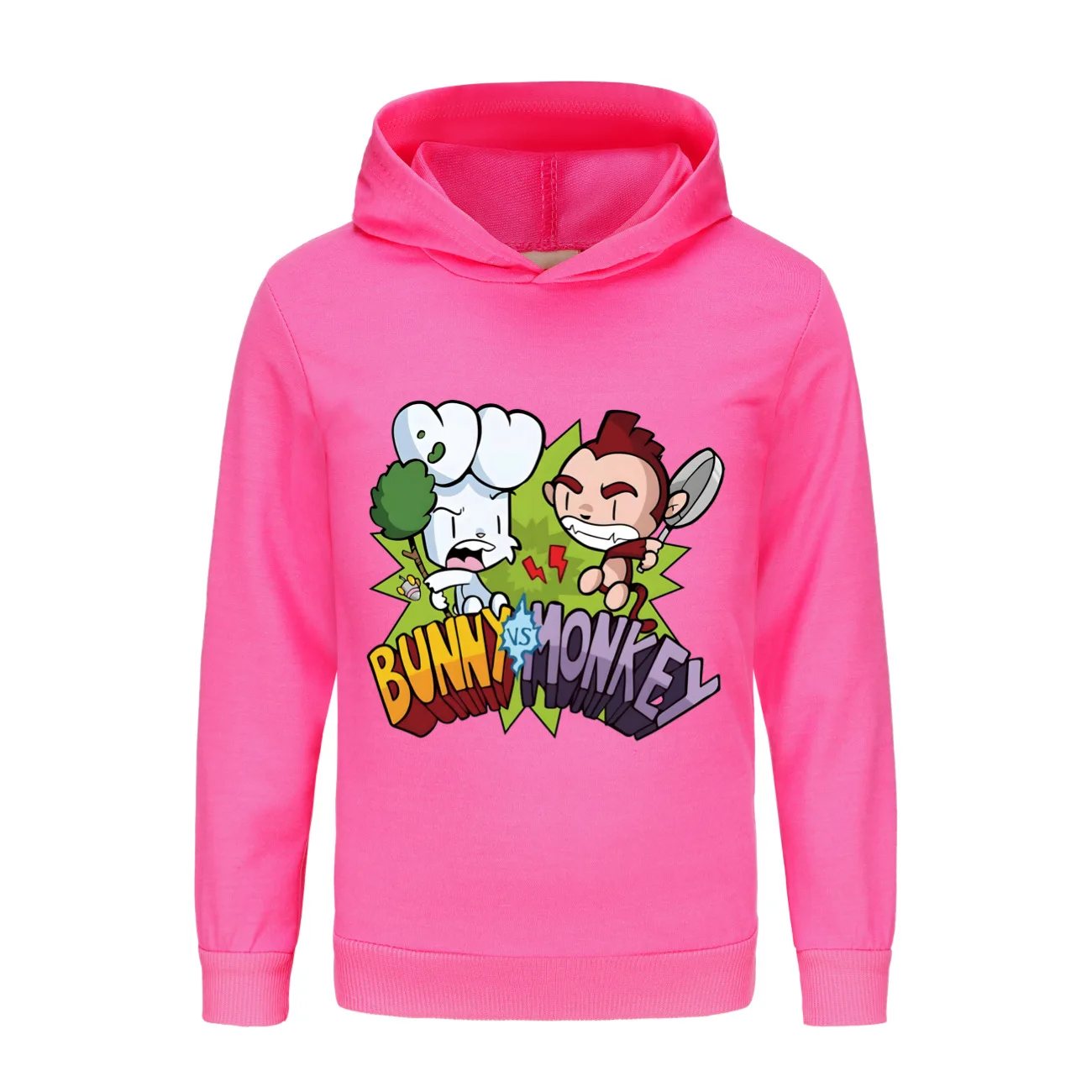 New BUNNY MONKEY Hoodies Kids Spring Long Sleeve Sweatshirt Boys Funny Clothes Children Casual Hooded Tops Baby Girls Camisetas