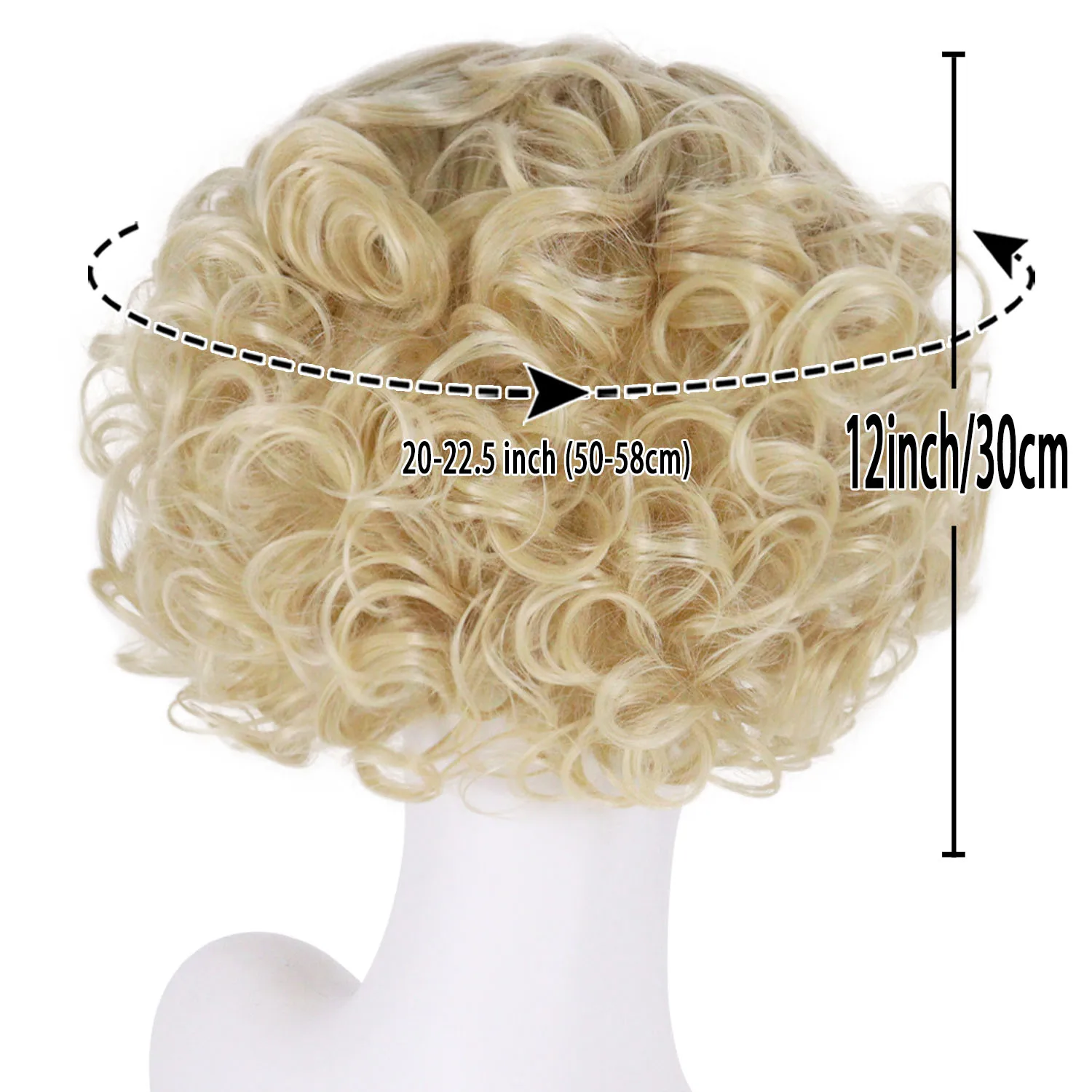 Synthetic Mommy Wigs Blonde Curly Short Wig for Women Halloween Costume Cosplay Wig Luxury Blonde Deep Wave Wig Heat Resistant