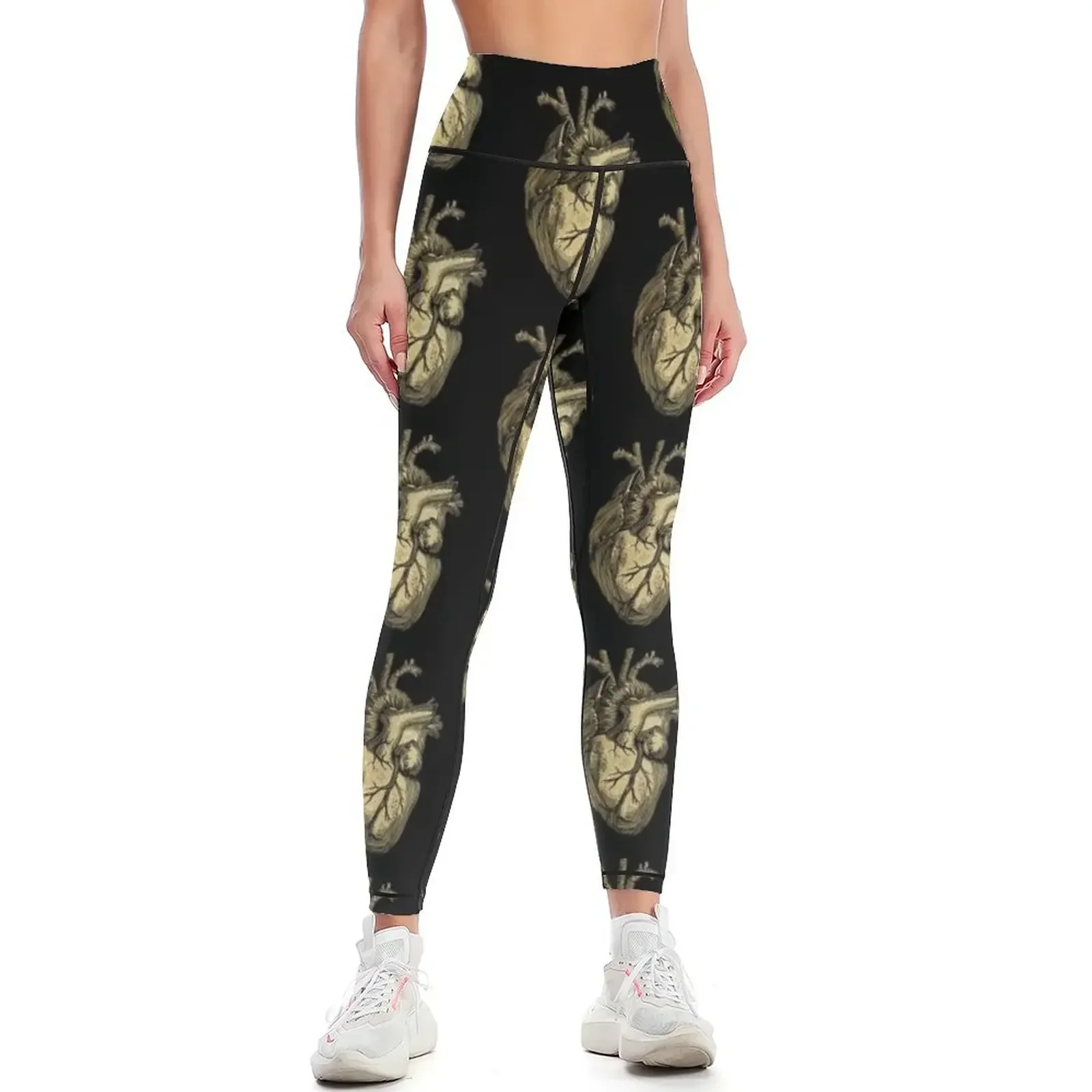Glittering anatomical heart Leggings Women's high waist Sweatpants Women sportwear Female legging pants Womens Leggings