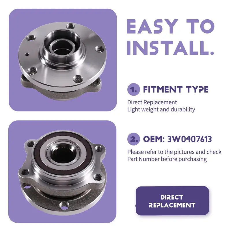 

For BENTLEY CONTINENTAL FLYING SPUR 4.0 6.0 Compatible Wheel Hub Bearings-3W0407613, 3W0407613A, 3W0407613B, 3W0407613E