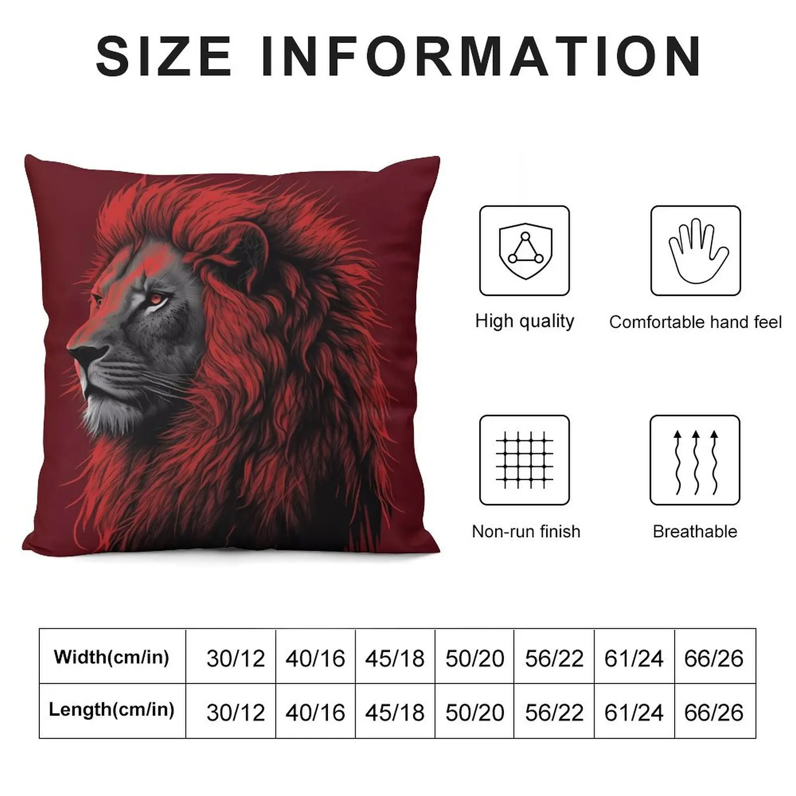 Beautiful, Powerful, Majestic, Noble Red Lion Throw Pillow pillow pillowcase Sitting Cushion pillow