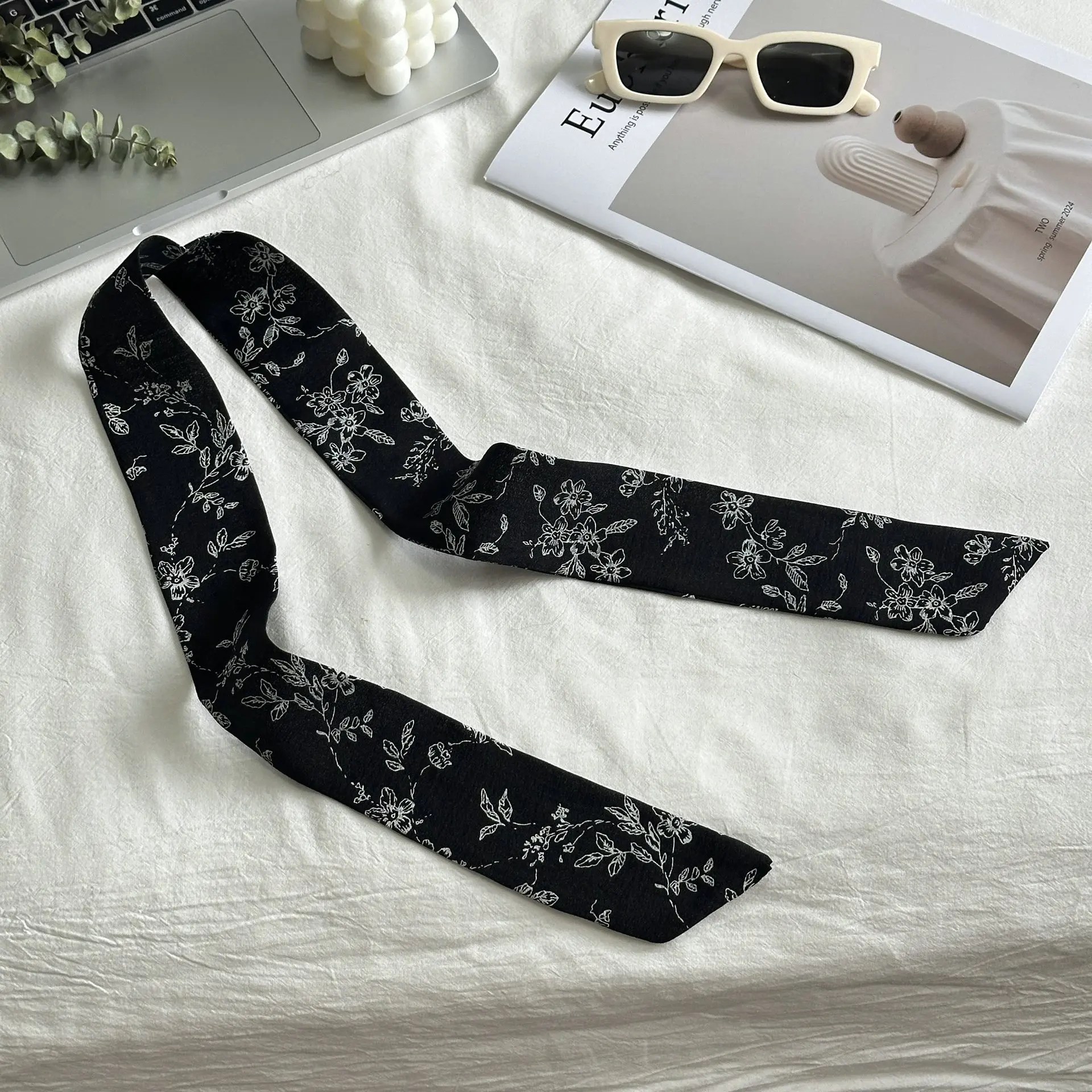 2025 neue Koreanische Stil Baumwolle Lange Seide Schal frauen Frühling Modische Alle Passenden Herbst/Winter Taschen Dekorative handgelenk Handtuch