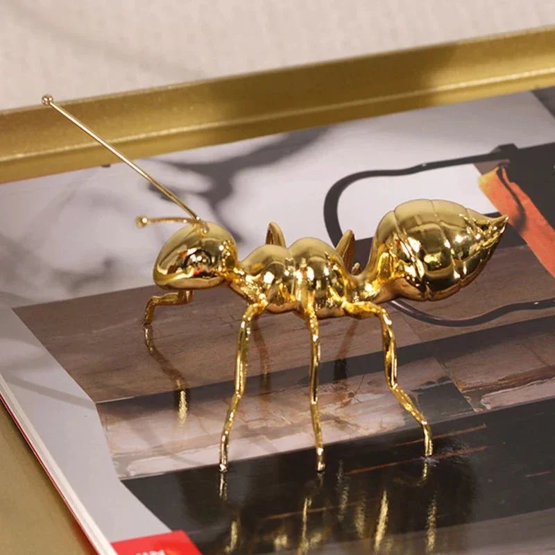 Abstract Art Metal Ants Statue Desk Decoration Crafts Ornaments Golden/silver Ants Artwork Sculpture Room Aesthetic Decor