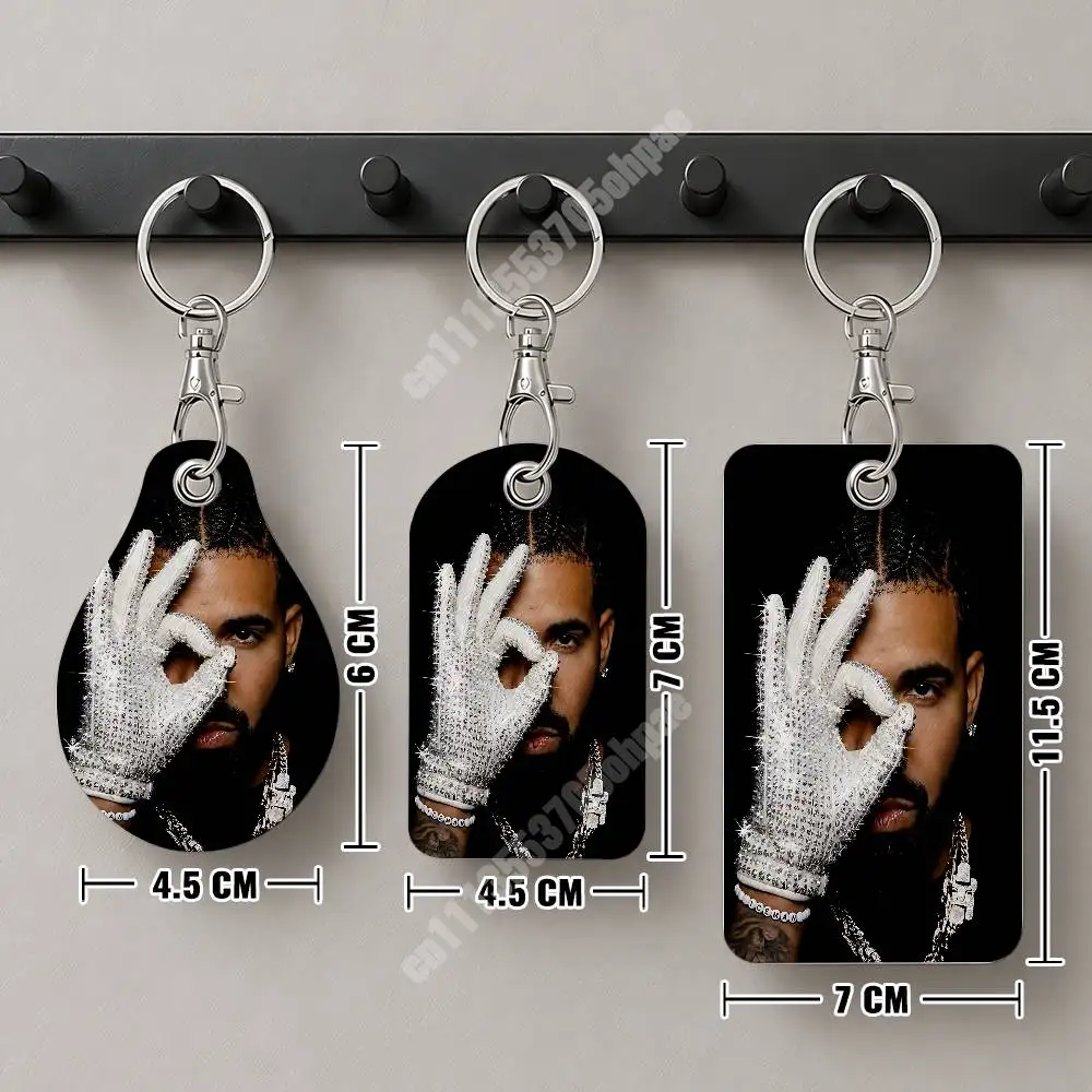 Singer D-Drake Iceman Album Cover Leather Keychain Card Holder for Airtag & Luggage Tags Casual Tracker Cover