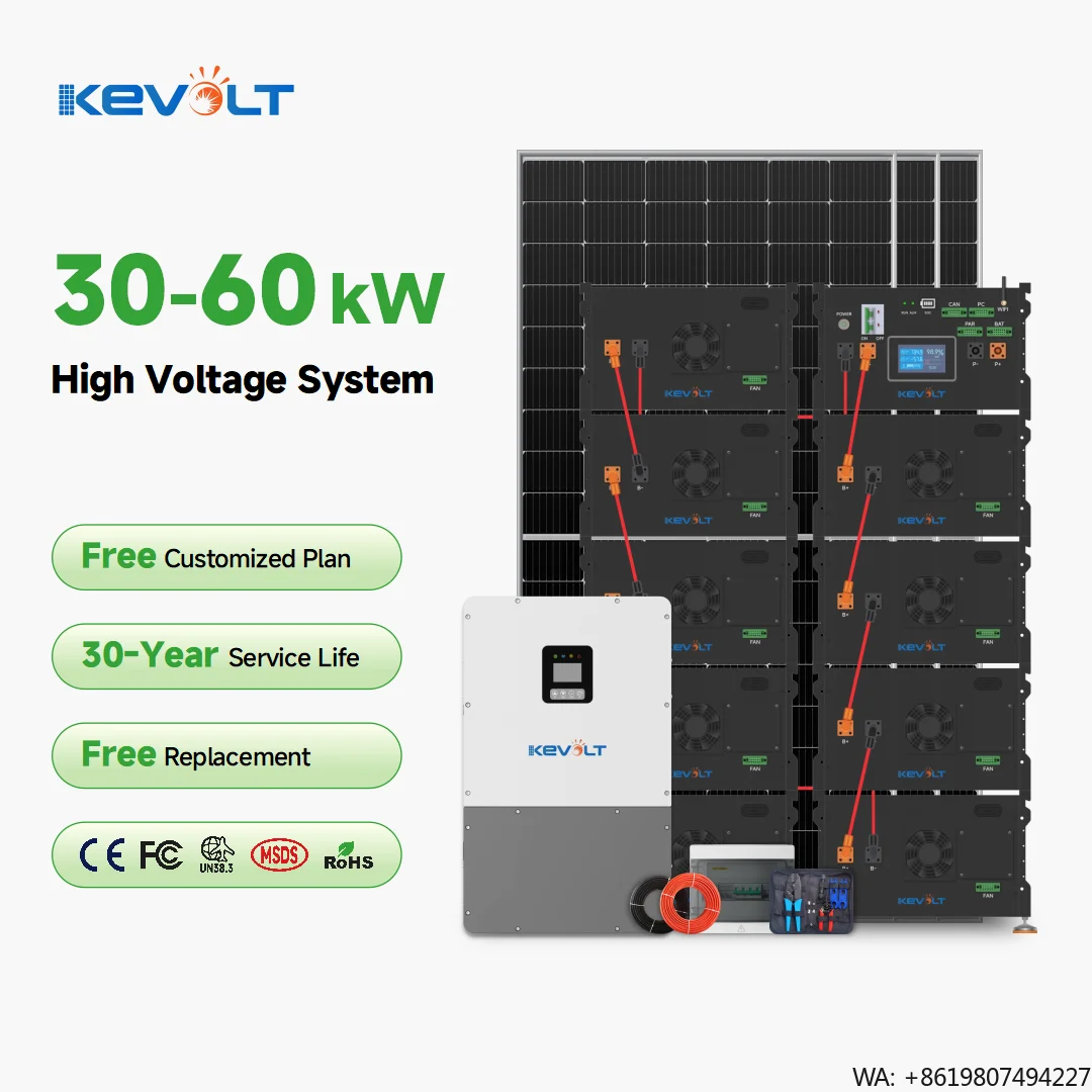 High Voltage Hybrid Solar Inverter with High Voltage Battery and Solar Panel Kit  30-50kW Complete Solar System