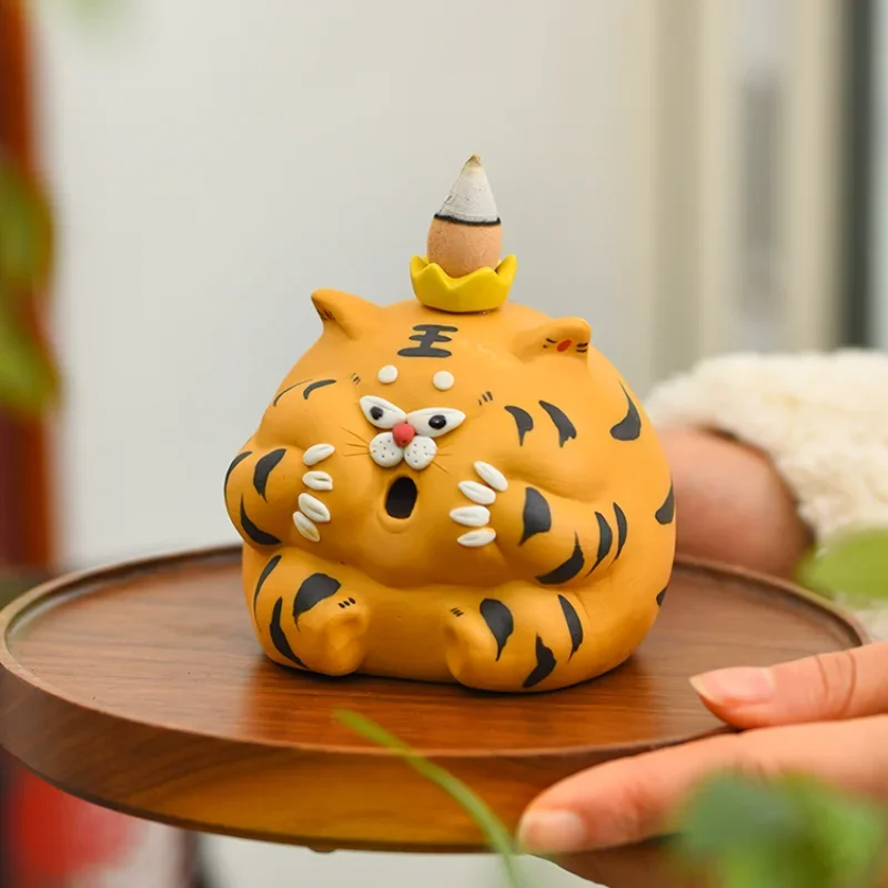 Tiger Decoration Large Incense Burner Ceramic Home Ornament Living Room Decoration Opening and Housewarming Gift