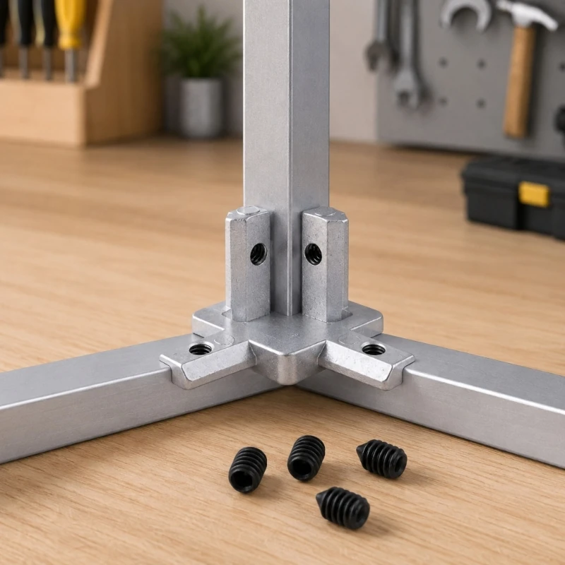 3 Way Aluminum Profile Corner Joint Metal Set Screw Mount for Assembly Support and Clean Slot Installation Tasks 87HA