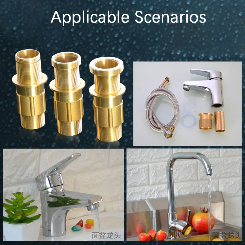 1Pcs Cold and Hot Water Faucet Fixer Brass Kitchen Tap Faucet Fixing Extension Fitting Foot Thick Basin Repair Refit Accessories