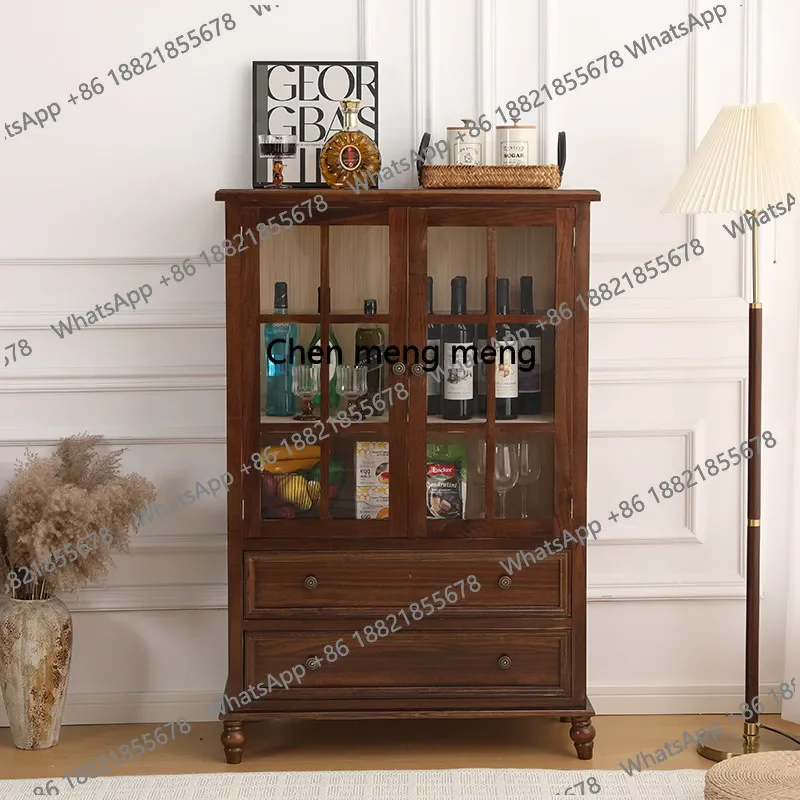 American Creative Wine Cabinet Retro Storage Italian Design Wine Cabinet Living Room Glass Bar Furniture