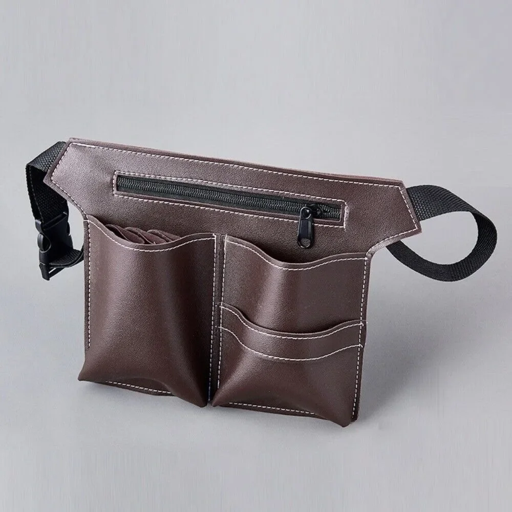 جديد بولي Leather الجلود مقص عر حقيبة المحمولة محب صالون حزام تصفيف الشعر الحافظة أكياس الحلاق أداة حامل الرجال الحلاق الخصر حقيبة #3