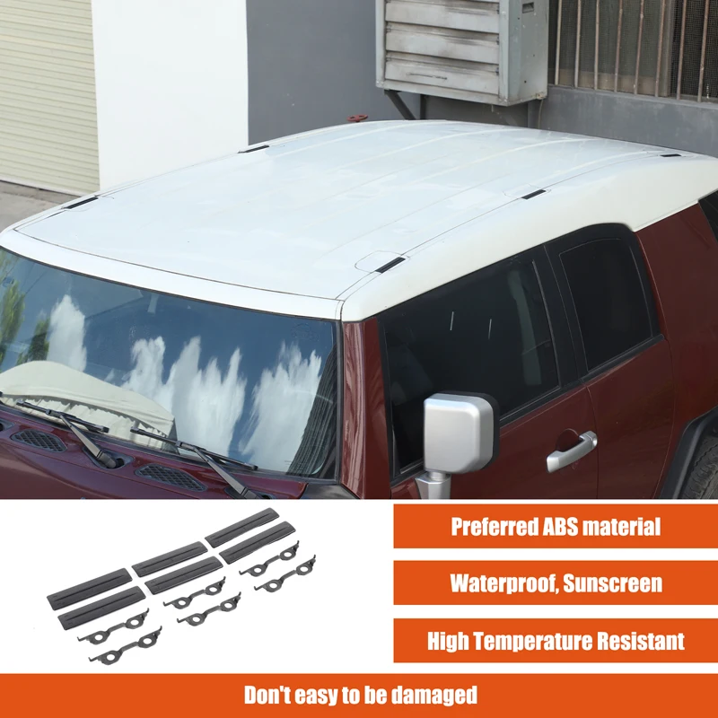 

6Pcs ABS black For Toyota FJ Cruiser RAV4 2007-2021 car roof rack removal hole protective cover replacement parts OE7559635030