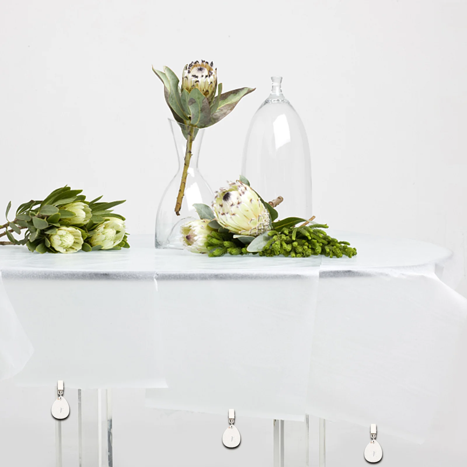 

4pcs Tablecloth Weights With Clips Stone For Outdoor Table Party Picnic Camping Decorative Reusable Table Cloth