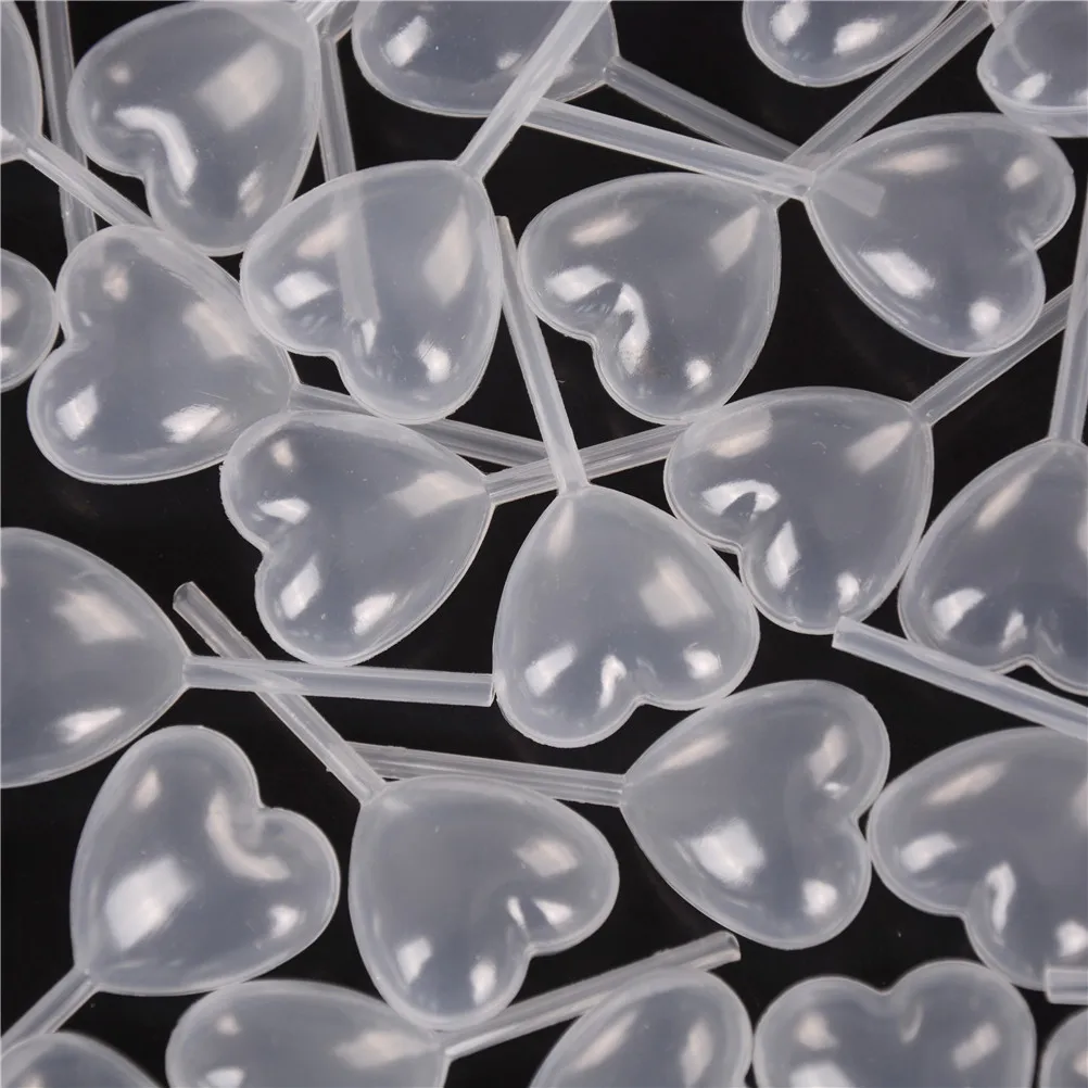 New#50Pcs 4ML Heart Shaped Squeeze Transfer Oils Liquid Pipettes Eye Dropper Transparent Plastic