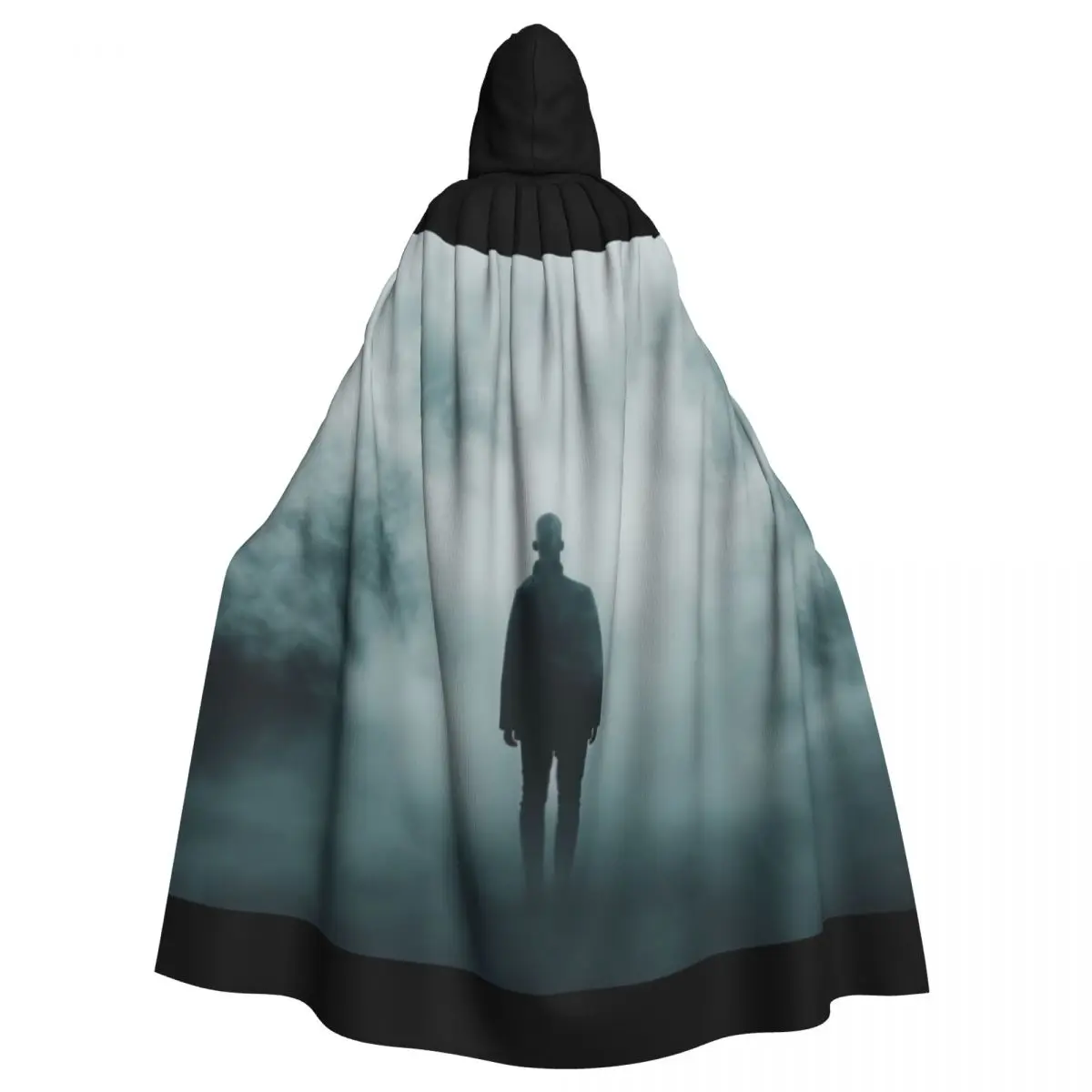 

Dark Foggy Silhouette Cloak for Halloween and Horror Events Unisex Adult Cloak with Hood Long Witch Costume Cosplay