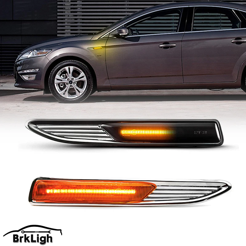 

For Ford Mondeo MK4 Estate BA7 2007~2015 Car LED Side Marker Dynamic Repeater Blinker Amber Indicator Light 2PCS