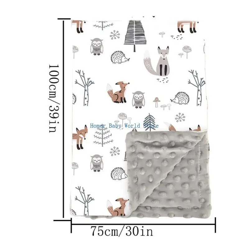 B2QD 100x75cm للأطفال الصغار الذين يتلقون بطانية رمي أبله ناعم أفخم القماش
