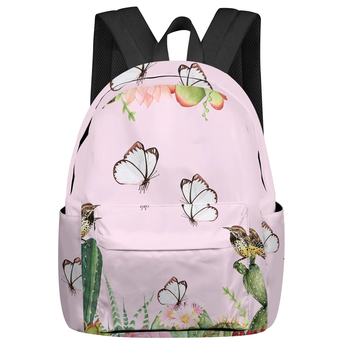 

Butterfly Bird Cactus Flower Spring Backpacks Teenagers Student School Bags Laptop Backpack Men Women Female Travel Mochila