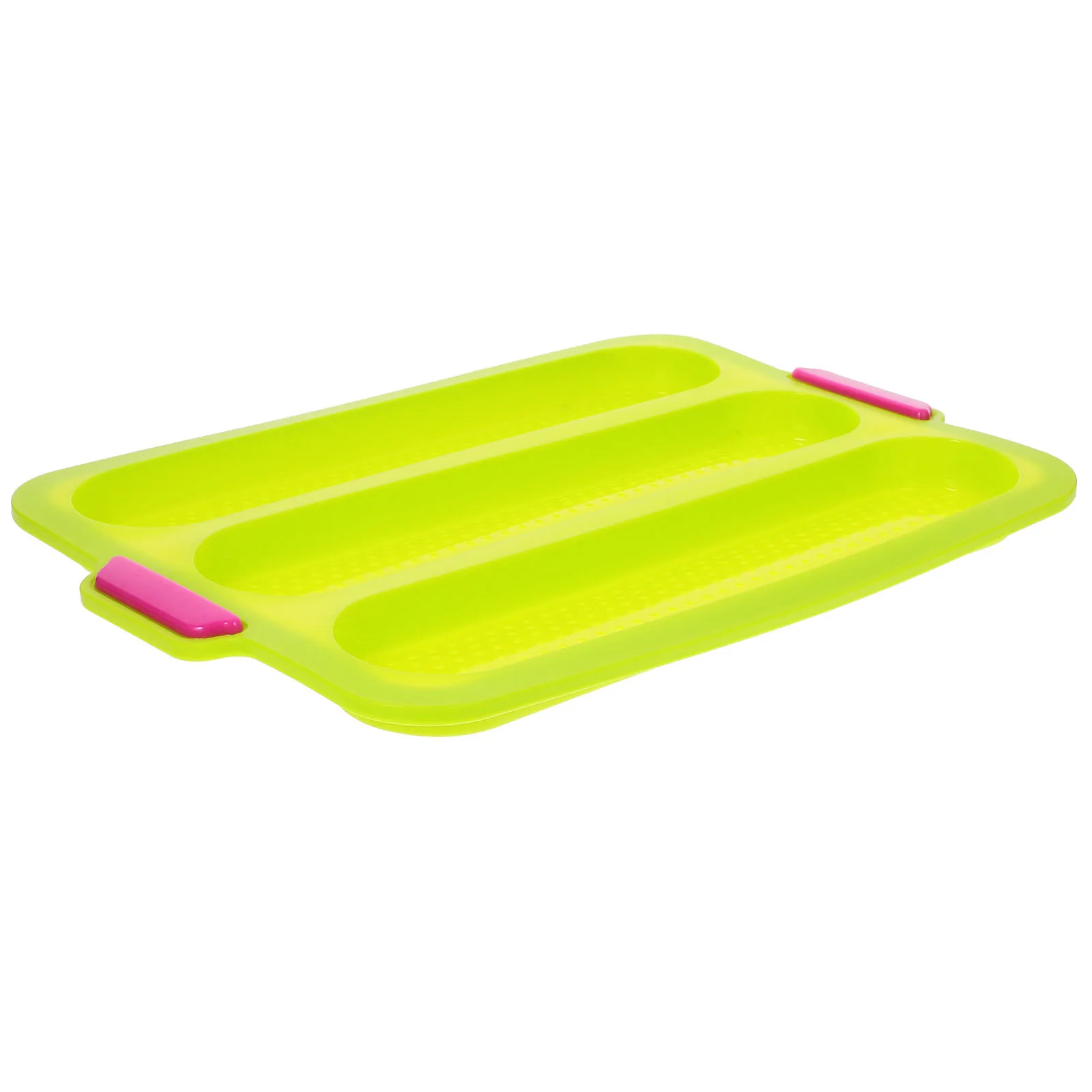

Silicone Bread Pan 3 Slots Baking Mold Non-Stick Heat Transfer Tray Kitchen Baking Tool for Bread Stick Stick