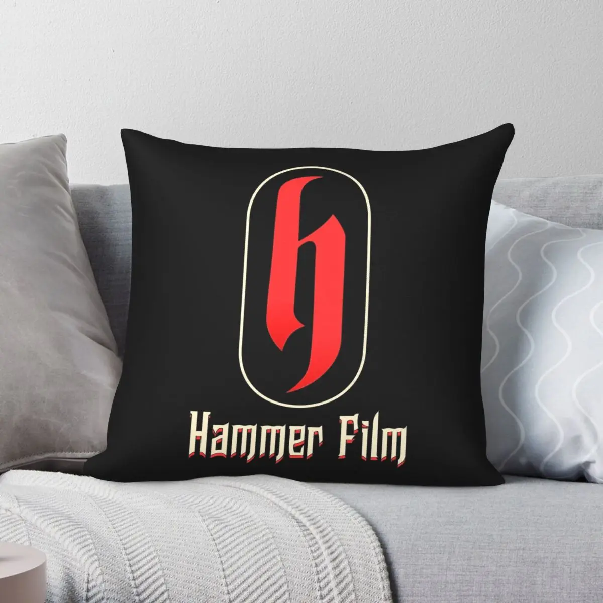 Hammer Film Pillowcase Polyester Linen Velvet Printed Zip Decor Home Cushion Case